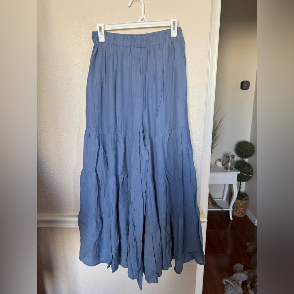 CHICWISH SUNNY DAYS WIDE-LEG PANTS IN NAVY M/L - Picture 14 of 16